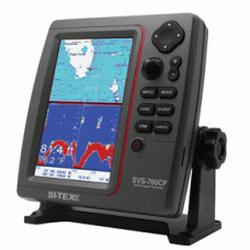 Sitex SVS-760CF 7" Color TFT LCD Fish finder Echo Sounder and Chartplotter W/1700/50/200T-CX Bronze Thru Hull TD With Temp. Only